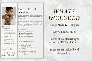 1 Page Media Kit Template Canva