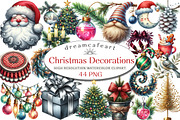 Christmas Tree and Decorations, an Illustration by DreamCafeArt (Thumbnail 1 of 8)