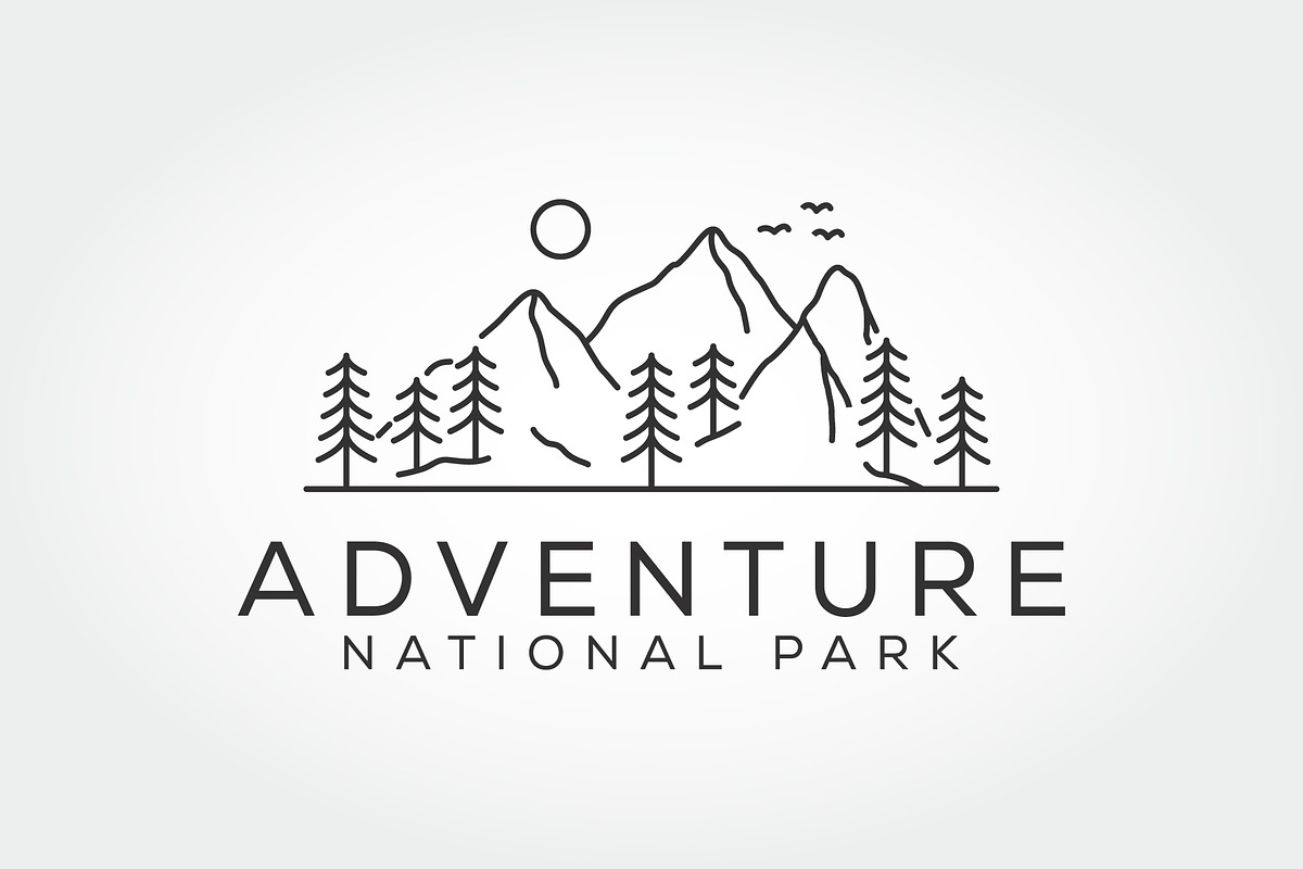 mountain logo design concept line, a Branding & Logo Template by PrastHF