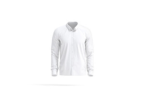 White Dress Men's Shirt 3D Model