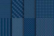 24 blue textile minimal patterns, a Pattern Graphic by ExpressShop (Thumbnail 2 of 6)