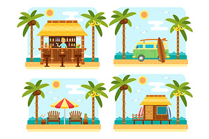 Flat Beach Scene