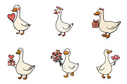 Goose valentine clipart, an Illustration by CreationArt (Thumbnail 3 of 6)