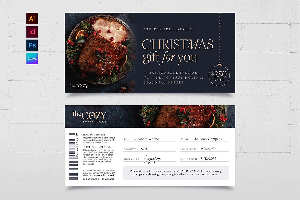 Christmas Gift Certificate Template, a Stationery Template by BrandPacks (Photo 5 of 5)