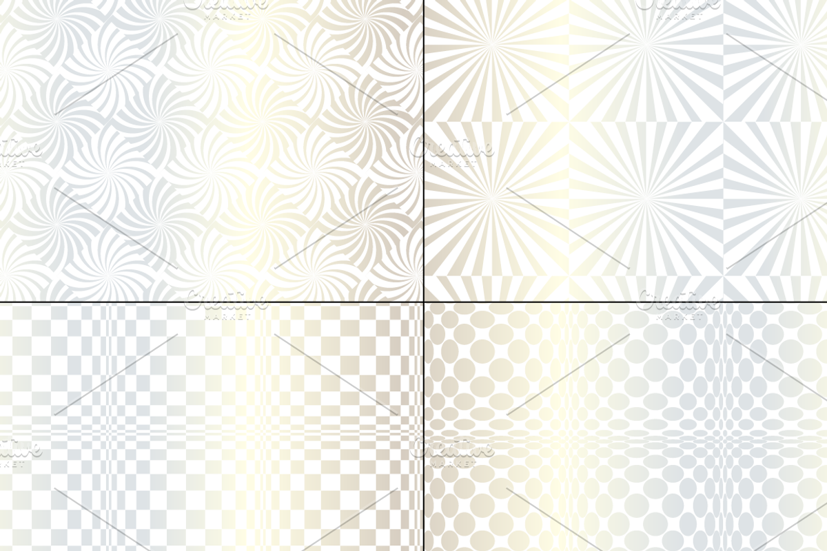 Seamless Silver Op Art Patterns preview 3