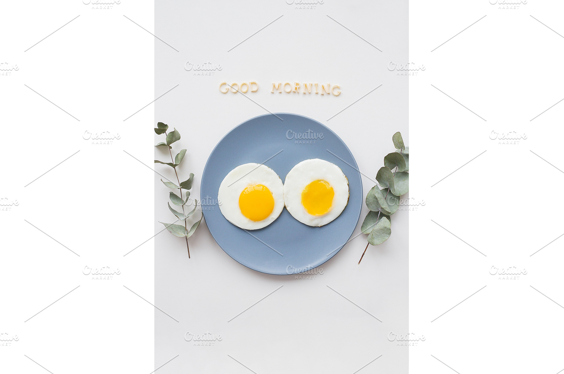 two beautiful eggs on a plate, a Food & Drink Photo by Artsaba Family