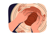 People do ceramics. Pottery workshop, a Person Illustration by PaperTrident (Thumbnail 5 of 11)