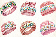 Pink Knitted Hat With Daisies Png, an Illustration by DreamCafeArt (Thumbnail 3 of 6)