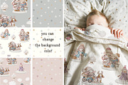 Watercolor Christmas baby rabbit Set, a Seasonal Illustration by TanyaSchuka (Thumbnail 8 of 11)