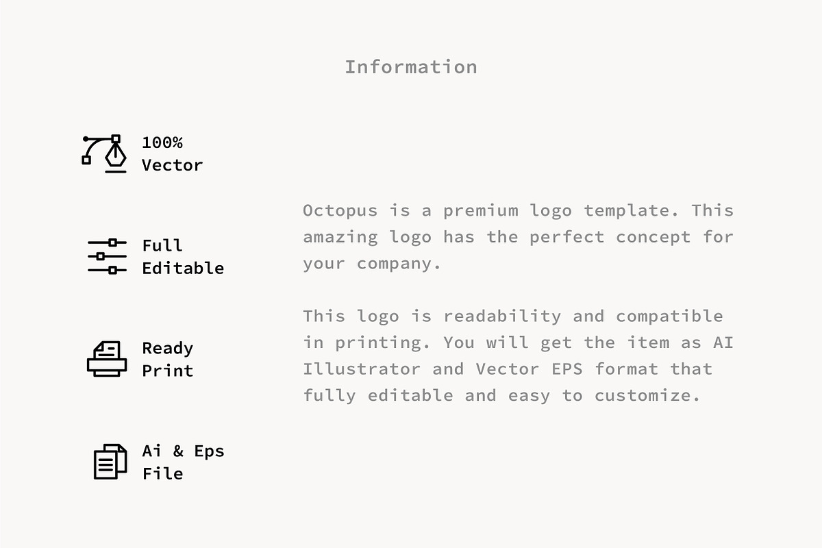 Octopus - Premium Logo Template, a Branding & Logo Template by Minimalist Logos (Photo 2 of 7)