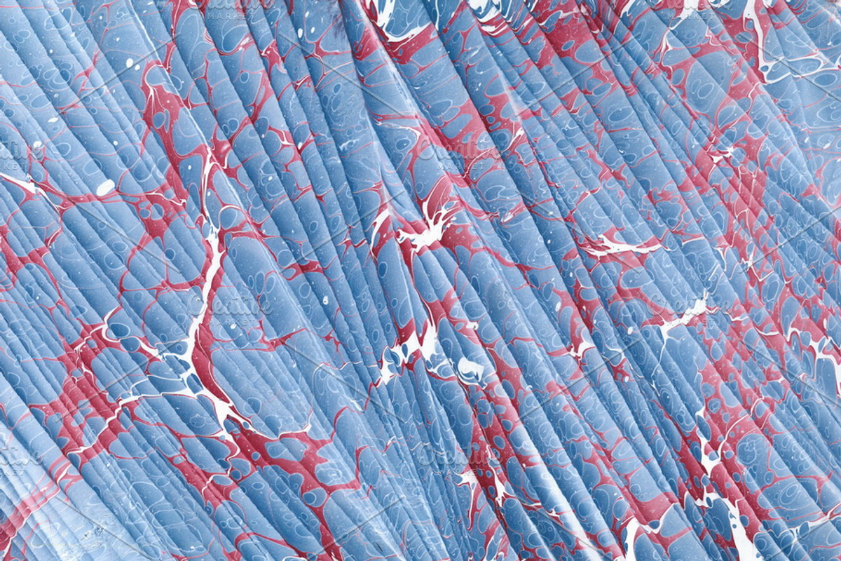 2 Hand Marbled Papers Waves, a Texture Graphic by Marblingdom (Photo 2 of 3)