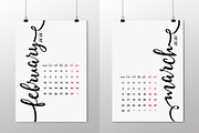 Calendar 2020 Design Vector Set., a Poster Template by Bordo (Thumbnail 2 of 7)