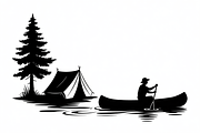 camping and canoe lake vector, an Illustration by Amazin_art (Thumbnail 8 of 17)