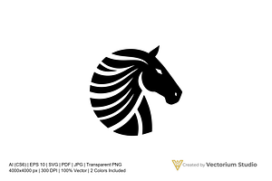 Horse Head Minimal Logo, a Branding & Logo Template by Vectorium Studio