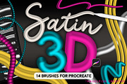 Satin 3D Brushes for Procreate, a Brush Add-On by AngelfishCreative (Thumbnail 1 of 8)