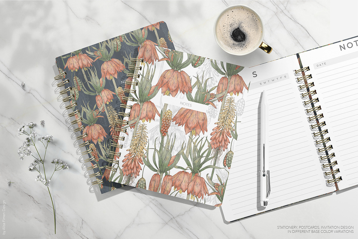 Exotic Flowers Patterns&Motifs, a Pattern Graphic by Alisa Fimen Design (Photo 8 of 10)