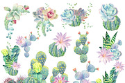 Watercolor cacti and succulents, an Illustration by Watercolor arts (Thumbnail 3 of 6)
