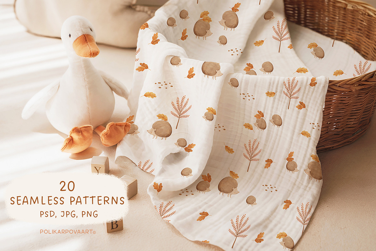 Cozy Autumn - baby clipart & pattern, a Decorative Illustration by polikarpovaart (Photo 9 of 17)