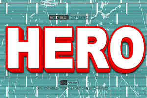 Hero Vector 3D Editable Text Effect