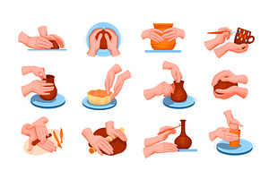 Hands make pottery. Clay ceramic, an Illustration by Stock-Smart-Start