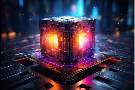 Quantum computer, qubit network, a Technology Photo by Neirfy