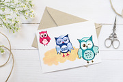 Funny owls,sublimation printing,PNG, an Illustration by ElliaArt (Thumbnail 6 of 8)
