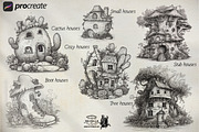 Procreate; fairy houses, a Brush Add-On by Studio.Valhalla (Thumbnail 4 of 6)