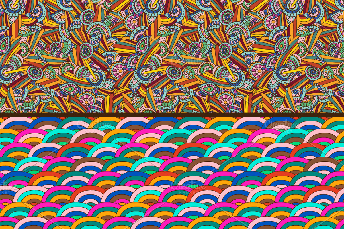 Set of psychedelic seamless patterns, a Pattern Graphic by Sapunkele (Photo 3 of 4)