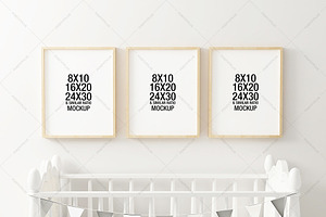 Frame Mockup Nursery 3 Panel