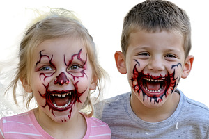Children with Scary face paint, a Person Photo by DanFLCreativo