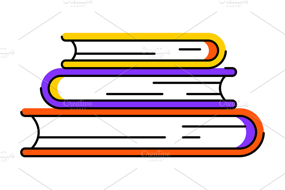 Illustrations of books stack., an Education Illustration by incomible