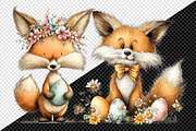 Watercolor Whimsical Easter Fox Png, an Illustration by Creative Art (Thumbnail 6 of 8)