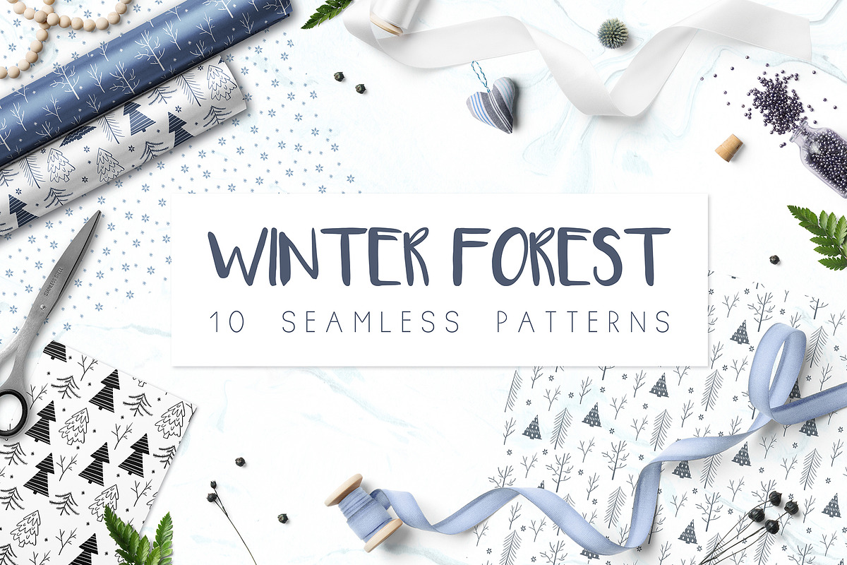 Winter Forest /// seamless patterns, a Pattern Graphic by catary art (Photo 1 of 7)