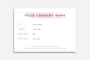 Pink Gift Card Template, a Card Template by DesignStudioTeti (Thumbnail 3 of 6)