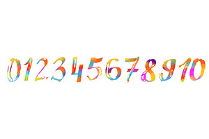 Numbers brush objects hand drawn, an Object Illustration by Nenahliadava Design