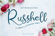 Russhell a sweet lettering font, a Script Font by alphArtype (Thumbnail 1 of 7)
