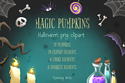 Magic Pumpkins Halloween Clipart, an Illustration by Samnay Arts (Thumbnail 10 of 10)