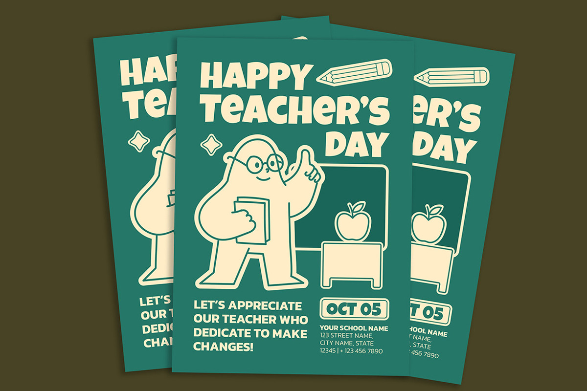 World Teacher's Day Flyer, a Flyer Template by Gumico Studio. (Photo 2 of 3)