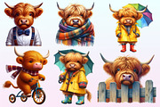 Cute Highland Cow Clipart Bundle PNG, a Graphic by CitraGraphics (Thumbnail 3 of 4)