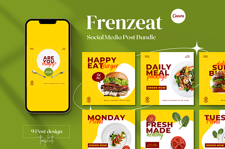 Frenzeat - Instagram Post For Canva, a Social Media Template by Ibrahima_Studio