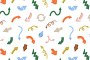 Arrows signs set + seamless patterns, an Object Illustration by PaperTrident (Thumbnail 3 of 6)
