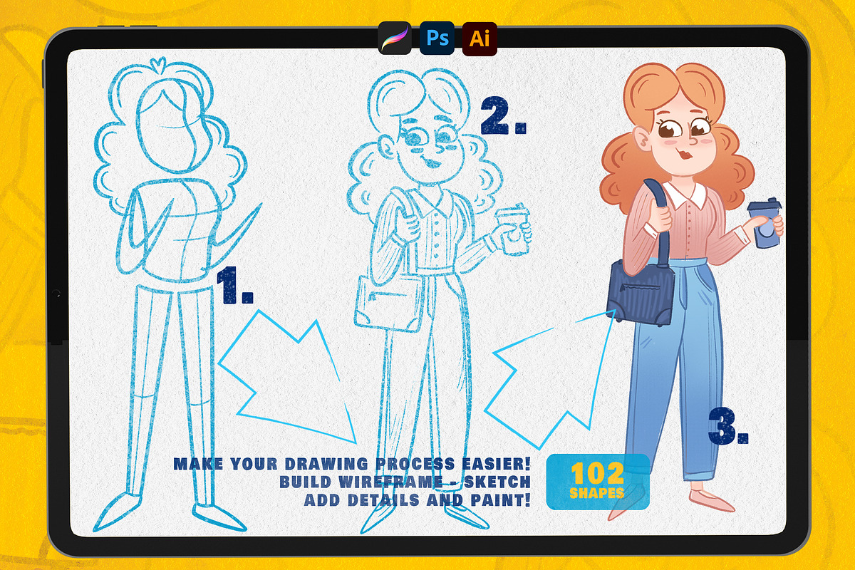 Character Builder - Drawing Toolkit, a Brush Add-On by Leonard Posavec (Photo 3 of 9)
