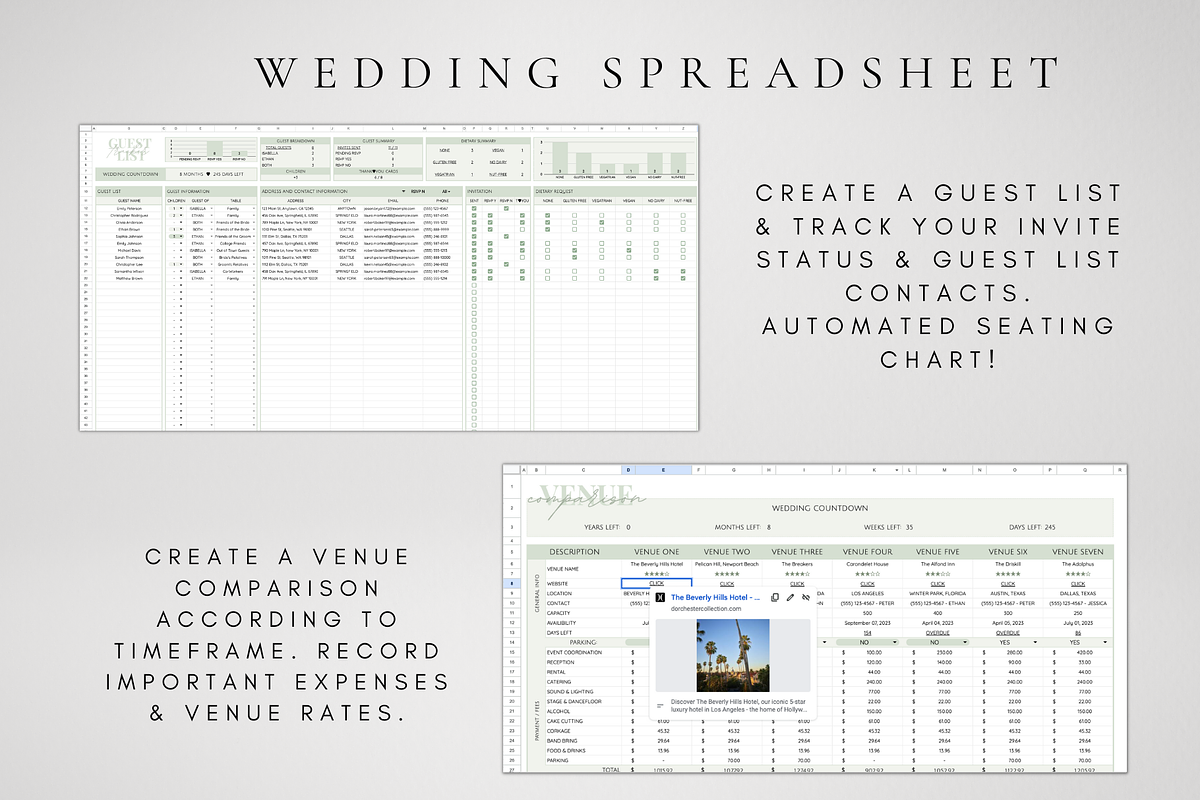 All-In-One Wedding Spreadsheet, a Templates & Theme by BRANDcontent (Photo 3 of 8)