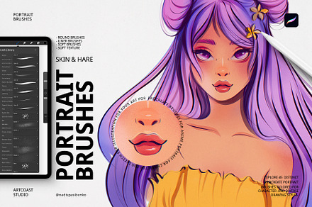 Portrait Brushes Pack for Procreate, a Brush Add-On by Spasibenko Art