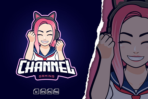 Channel Gaming Logo Girl preview 2