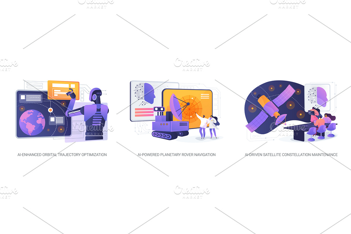 AI in Space Operations abstract, a Technology Illustration by Visual Generation
