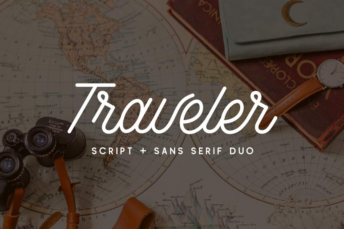 Traveler - Script & Sans Serif Duo, a Script Font by The Routine Creative (Photo 1 of 10)