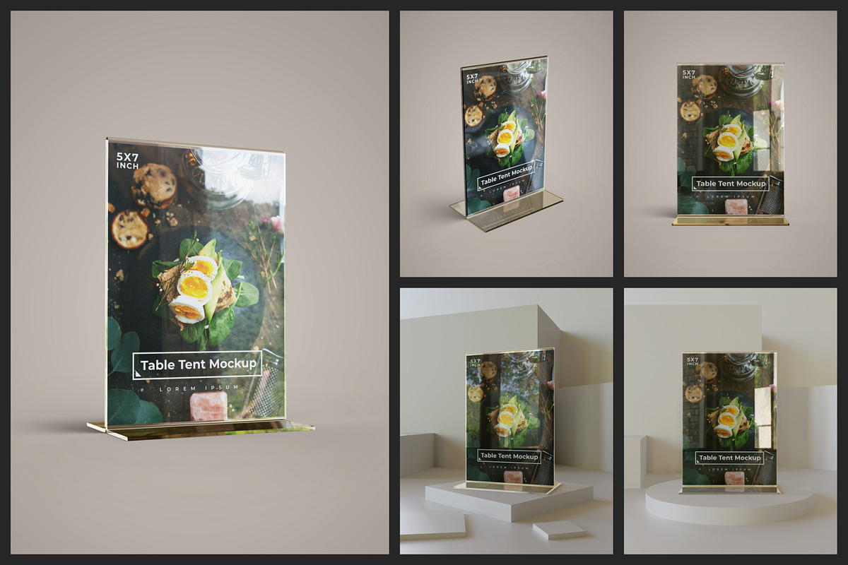 Acrylic Table Tent Mockup, an Advertising Mockup by Muhazdinata (Photo 1 of 6)