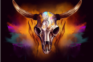 Bull Skull American Native. Generate