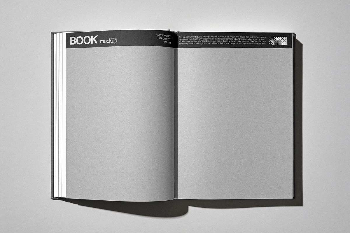 Open Hardcover Book Mockup, a Books & Magazine Mockup by Design Squad (Photo 3 of 4)